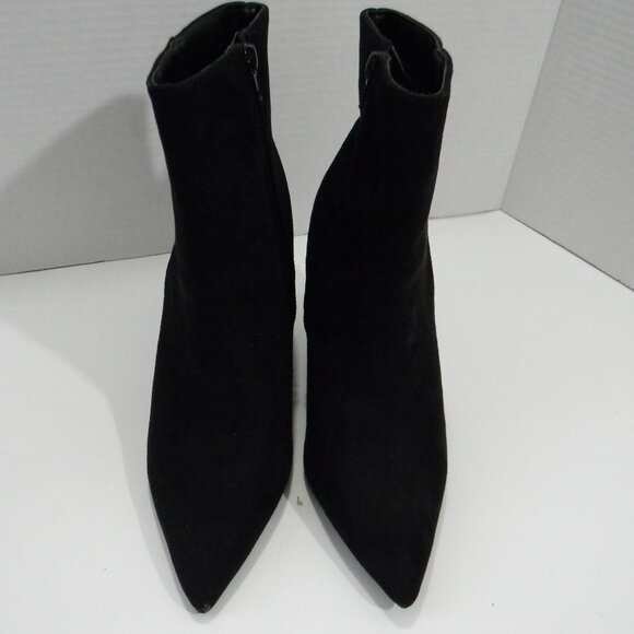 Bamboo Black Wedge Heel Ankle Boots Sueded Witchy Feminine Goth NWOT - Picture 2 of 8